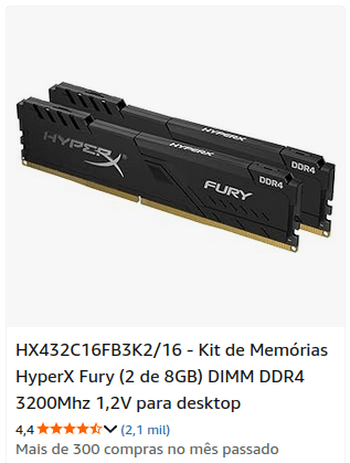 Memória 16Gb DDR4