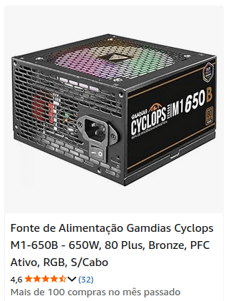 Fonte Cyclops 650W