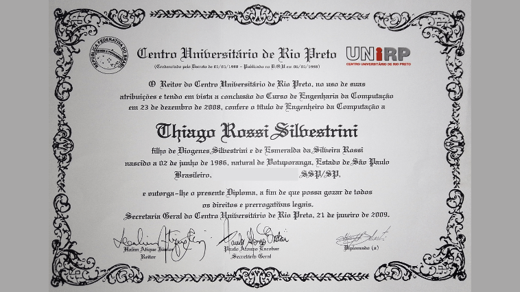 Diploma Engenheiro da Computação Thiago Rossi