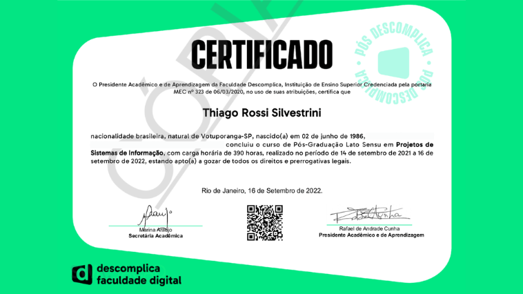 Pós-Graduação Projetos de Sistemas da Informação Thiago Rossi